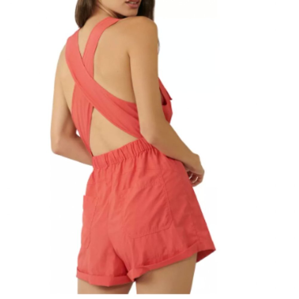 FP Movement Women's Noiseless Back On Trek Shortsie Color: Wild Papaya Size: M